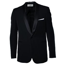Saint Laurent, black tuxedo jacket with satin revert Black