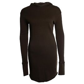 RTA, Vestido de moletom com capuz em cáqui Verde Caqui