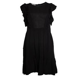Zadig & Voltaire, Ärmelloses schwarzes Kleid mit Rüschen Schwarz