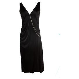 Karen Millen, Schwarzes Midikleid mit Kette Schwarz