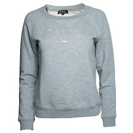 Apc A.P.C., Pull à col rond gris avec imprimé PARIS Gris
