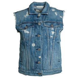 Rag & Bone, Distressed denim vest Blue