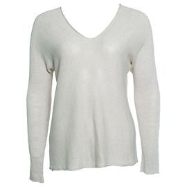 Vince, Strickoberteil mit V-Ausschnitt in Beige Braun Beige