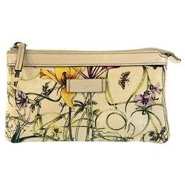 Pochette Gucci Flora Canvas Marrone Beige