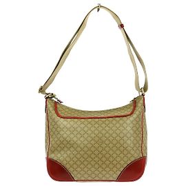 Céline Celine Macadam Shoulder Bag PVC Leather Medium Beige
