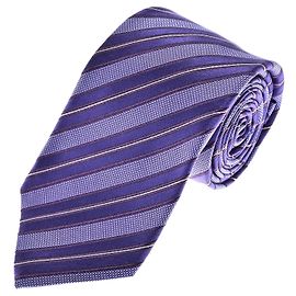 Kiton Purple Striped Silk Tie Purple