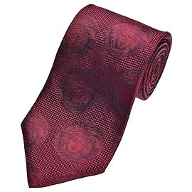 Versace Medusa Head Silk Tie Dark red