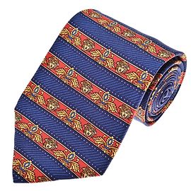 Versace Corbata de seda Medusa Head Roja Azul Dorado