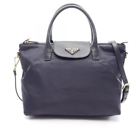 Prada TESSUTO + SAFFI 2-Way Handbag Navy blue