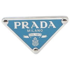 Brincos de clip Prada em azul e prata Prata Azul