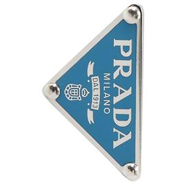 Pendientes de clip de plata de ley 925 Prada Plata Azul