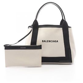 Sac cabas Balenciaga Navy Cabas S Tote Bag Noir Écru