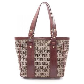 Sac cabas Fendi Zucchino Marron Beige