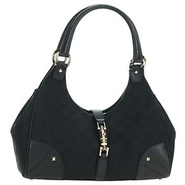 Gucci Vintage Jackie Shoulder Bag Canvas and Leather Black