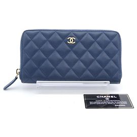 Chanel Matelasse Wallet Zippy CC medium Navy blue