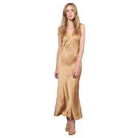 Autre Marque Voz Gold Silk Double V Tie Dye Maxikleid Golden