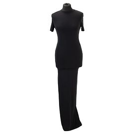 Balenciaga Vestido largo de modal negro Negro