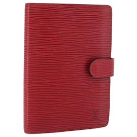 LOUIS VUITTON Epi Agenda PM Day Planner Cover Red R20057 LV Auth 179964 Red