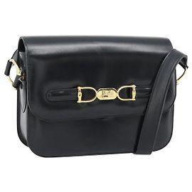 Céline Borsa a Spalla CELINE Horse Carriage in Pelle Nera e Oro Auth bs35269 Nero D'oro