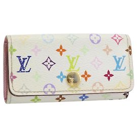 LOUIS VUITTON Monogram Multicolor Multicles 4 Key Case White M93731 Auth 181452 White