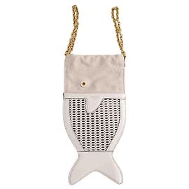 Clutch Lancel Funny Fish em couro branco Branco
