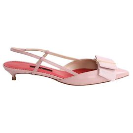 Carolina Herrera Pink Leather Ballet Flats Pink