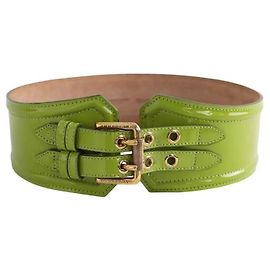 Cinturón Burberry de charol verde Verde