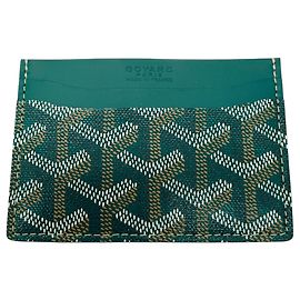 Goyard Green Goyardine Saint Sulpice Card Holder Wallet Green