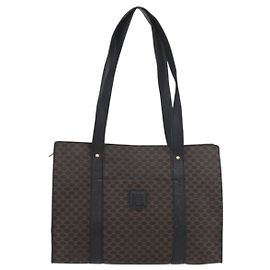 Céline Celine Vintage Macadam Shopper Tote Coated Canvas Medium Black