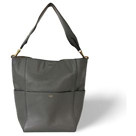 Céline Bolsa Sangle Seau Celine em couro de bezerro Large Marrom