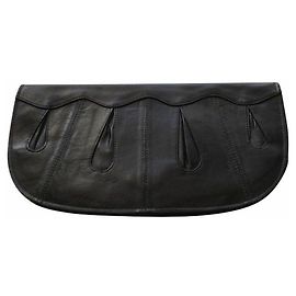 Autre Marque Bolso de mano de cuero negro Negro