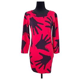 Touched by Moschino Kleid 1990er Schwarz Rot