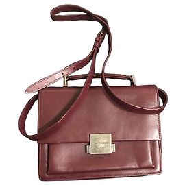 Saint Laurent Sac De Jour Nano Burgundy Leather Handbag Dark red