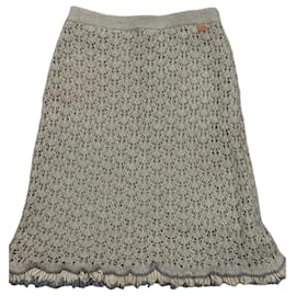 Chanel Langer Strickrock beige Beige
