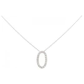 Autre Marque Pt900 Diamant Halskette Silber