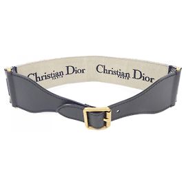 Ledergürtel Christian Dior Schwarz Marineblau