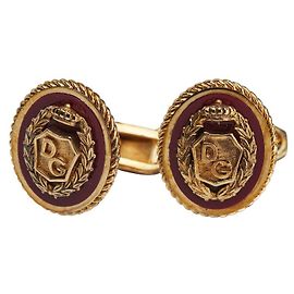 Dolce & Gabbana Abotoaduras ovais com logótipo DG Dolce&Gabbana Vermelho Dourado