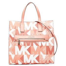 Borsa Tote 2 way Michael Kors Kenly in PVC e pelle Rosa
