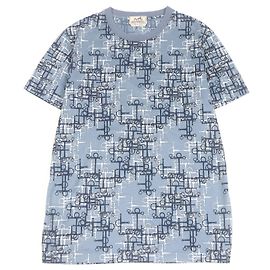 Hermès Camiseta de algodón Hermes Azul Azul claro
