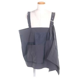 Dior Asymmetrisches Mesh-Panel Nylon-Top Grau