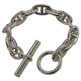 Hermès Hermes Chaine d'Ancre Ag925 Bracelet Size 17 Silvery