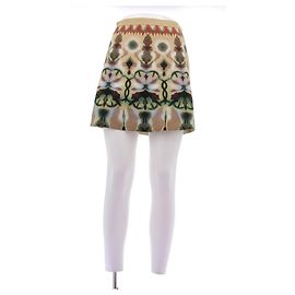 Saia de couro bege estampada Christian Dior Bege