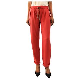 Brunello Cucinelli Pantalon plissé à cordon rouge - taille S Rouge