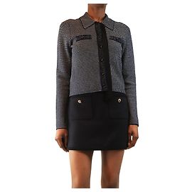 Sandro Kurzer Strickstrickjacke in Navy - Größe UK 8 Marineblau
