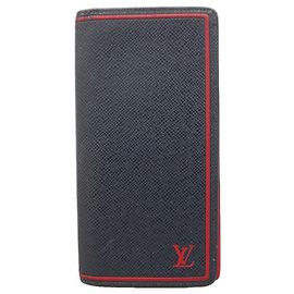 Louis Vuitton Taiga Portefeuille Brazza Long Wallet Azul marinho
