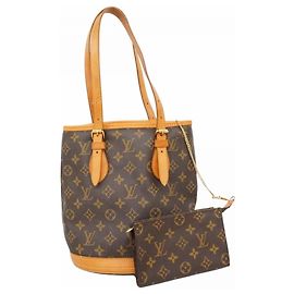 Louis Vuitton Monogram Bucket PM Tote Bag Braun