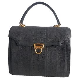 Autre Marque Boroso Leather Top Handle Handbag Black