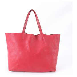 Céline Celine Cabas Horizontal Shopper aus Lammleder Rot