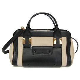 Chloé Alice Women's Leather Handbag and Shoulder Bag Black Cream