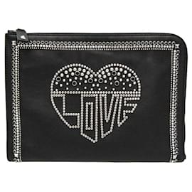 Valentino Garavani Studs LOVE Clutch Bag Black
